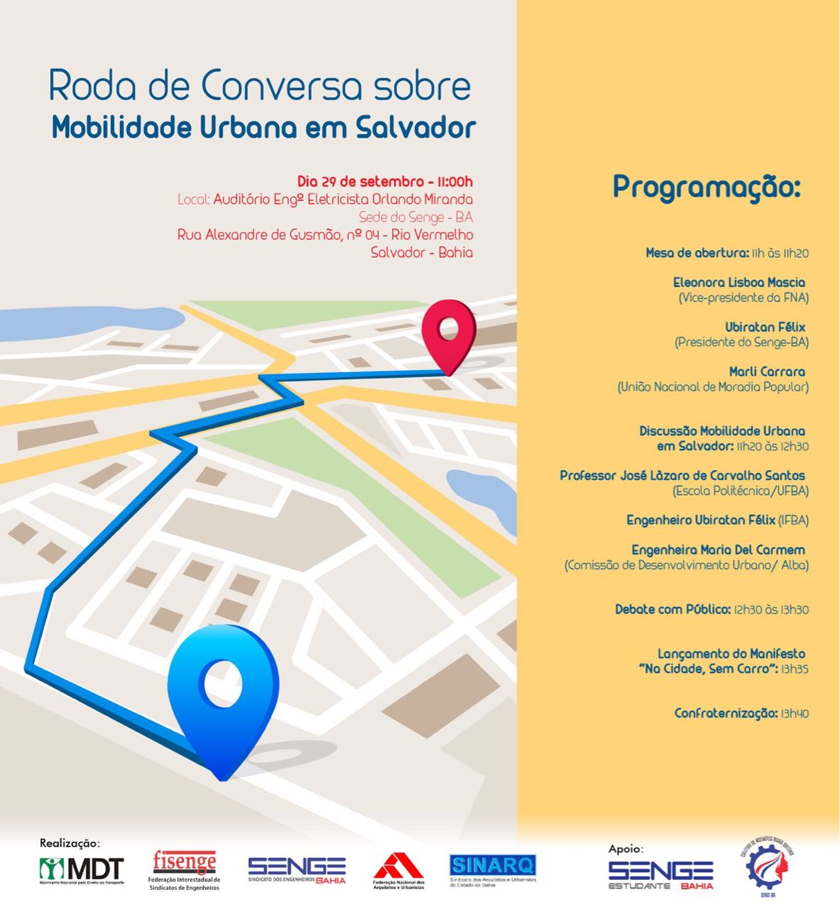 Senge-BA promove roda de conversa sobre Mobilidade Urbana em Salvador