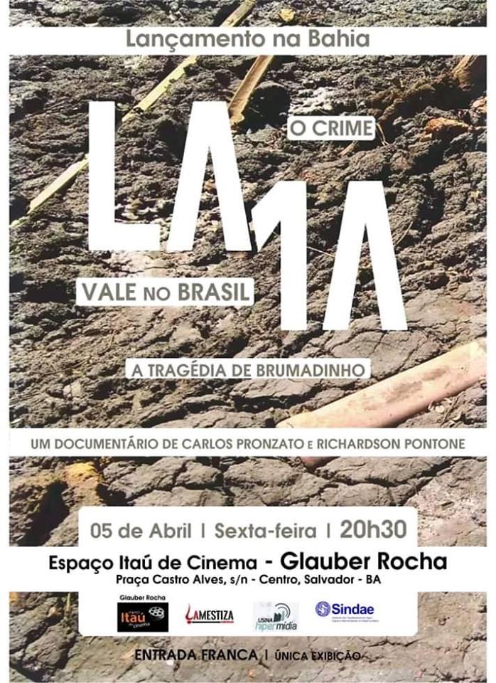 Lançamento do documentário “O crime Vale no Brasil: a tragédia de Brumadinho” será na próxima sexta-feira (05)