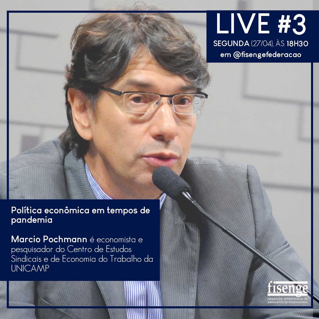 Política econômica será tema de live com economista Marcio Pochmann
