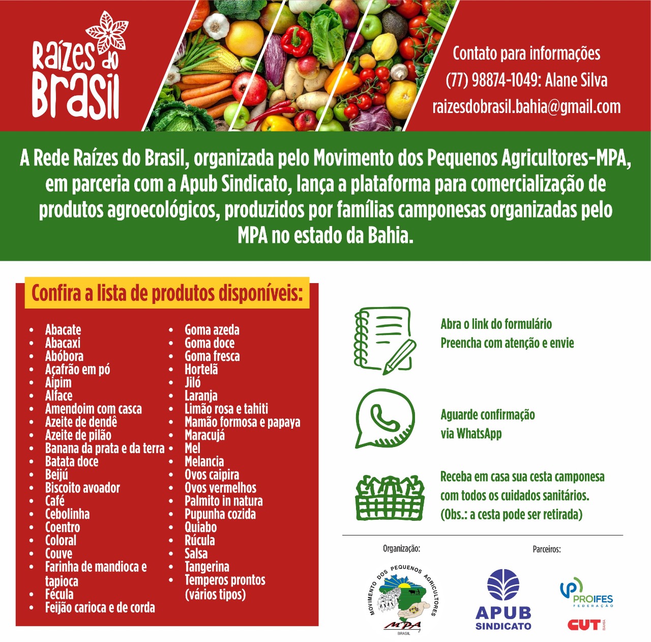 Plataforma Raízes do Brasil facilita acesso a alimentos agroecológicos durante a pandemia do novo Corona vírus (COVID-19)