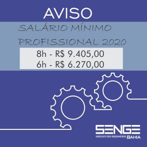 Sindicato informa novos valores do Salário Mínimo Profissional