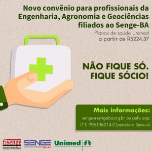 Novo convênio do Senge-BA: Plano de Saúde Unimed